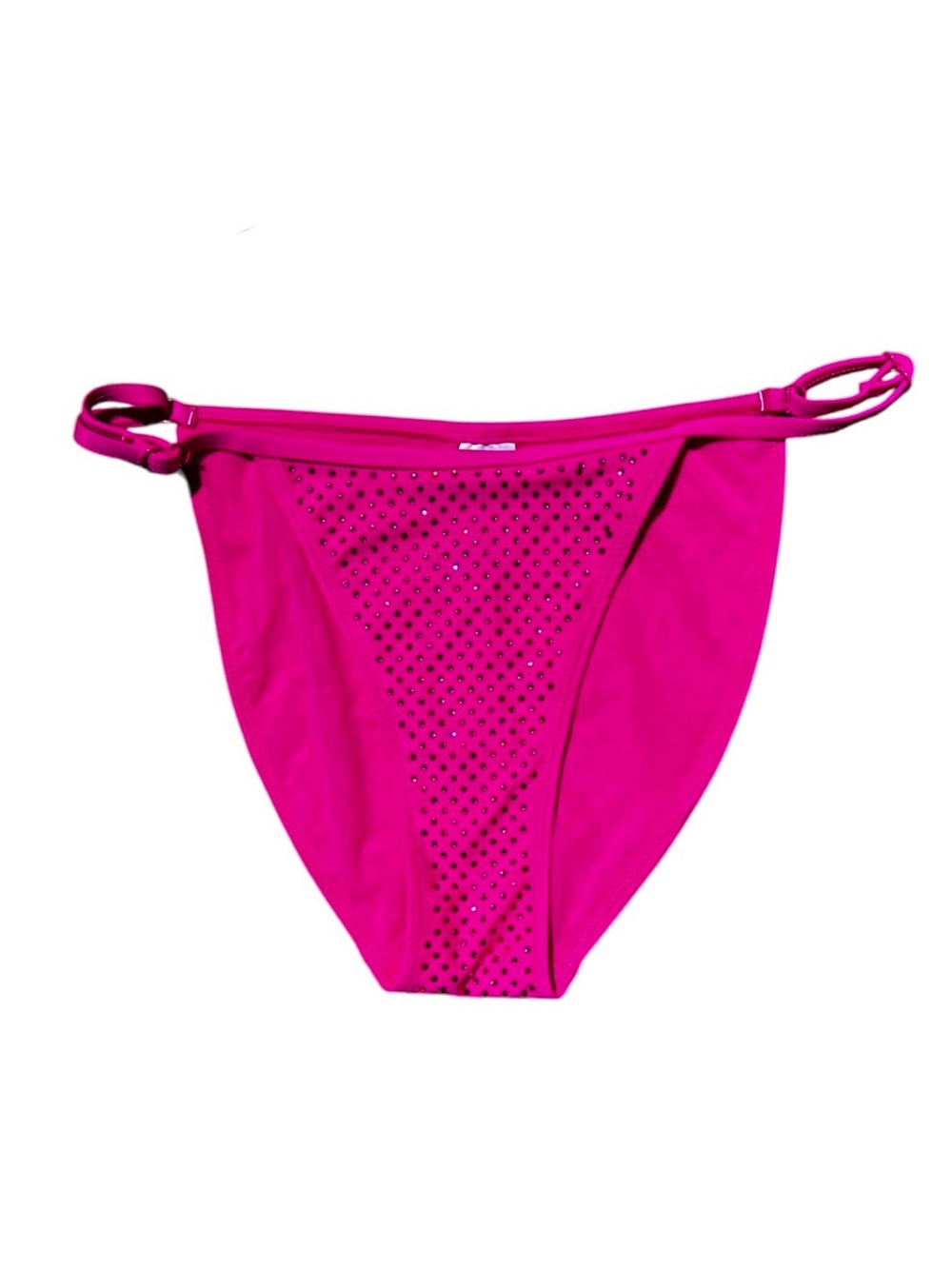 🌻NEW NWOT Good American Perfect Fit Rhinestone Side Tie Bikini Bottoms Size Med